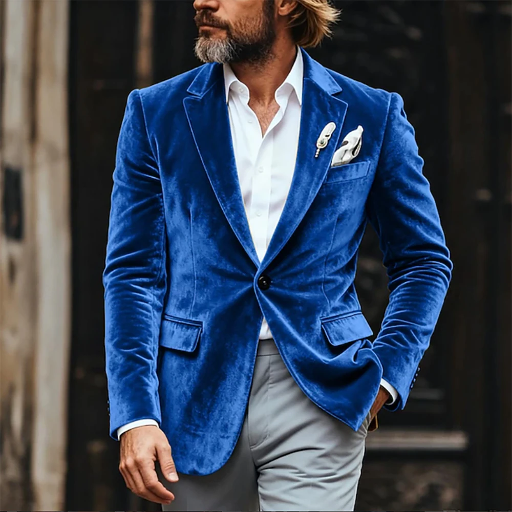 Spring Men's Suits 2 Piece Jacket Pants One-Button Slim Fit Notch Lapel Skinny Male Clothing Daily Velvet Coat Outfits Blazer
Spring Men's Suits 2 Piece Jacket Pants One-Button Slim Fit Notch Lapel Skinny Male Clothing Daily Velvet Coat Outfits Blazer