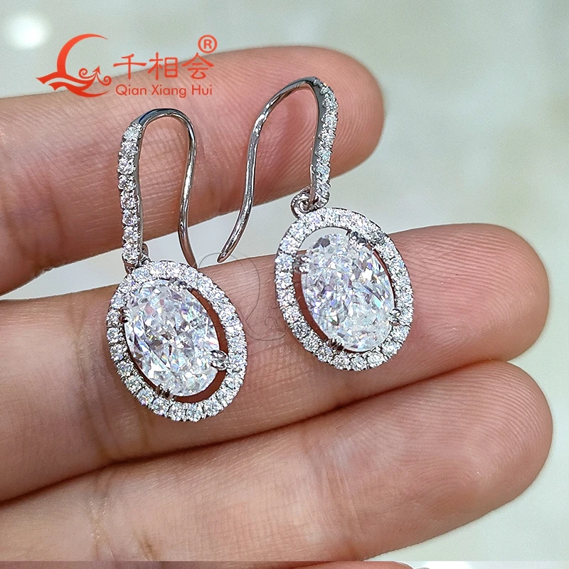 7*10mm water-drop oval Halo S925 silver earrings ear stud D vvs white moissanite stone Earing jewelry woman wedding gift
7*10mm water-drop oval Halo S925 silver earrings ear stud D vvs white moissanite stone Earing jewelry woman wedding gift