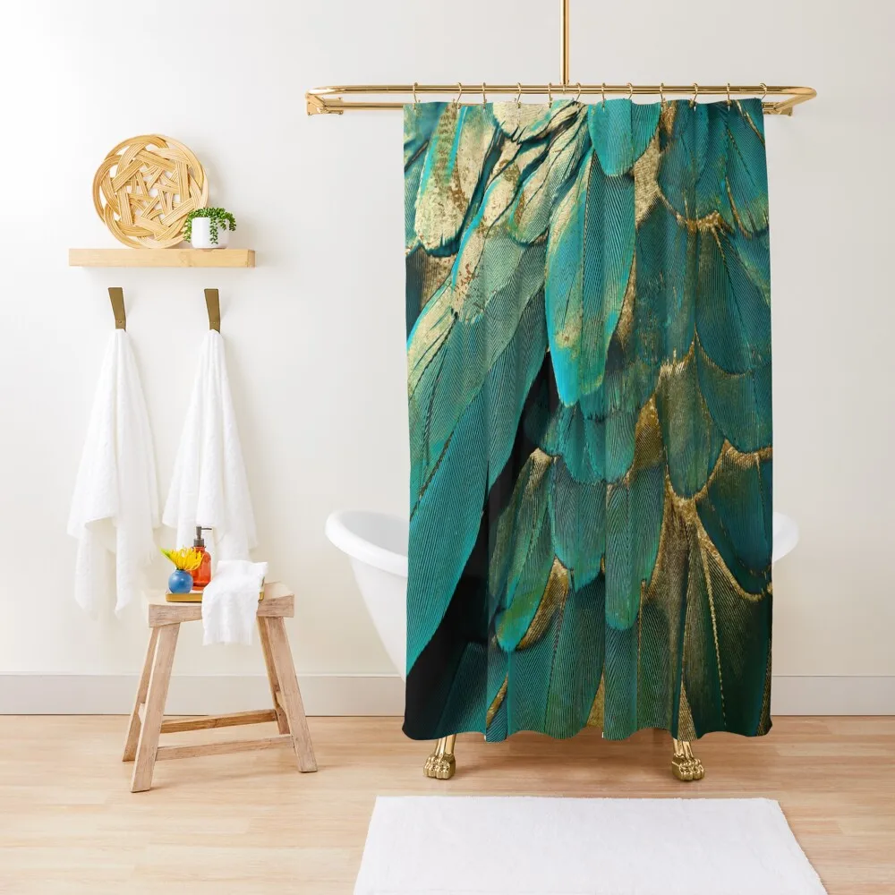 Feather Glitter Teal and Gold Shower Curtain Bathroom For Shower Elegant Bathroom Curtain
Feather Glitter Teal and Gold Shower Curtain Bathroom For Shower Elegant Bathroom Curtain