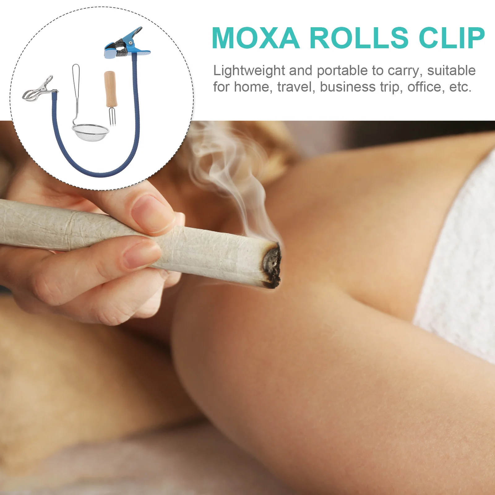 Adjustable Moxa Stick Holder Flexible Metal Pipe Clip with Silicone Pads Lightweight Moxibustion Support Frame Ash for Home 
Adjustable Moxa Stick Holder Flexible Metal Pipe Clip with Silicone Pads Lightweight Moxibustion Support Frame Ash for Home