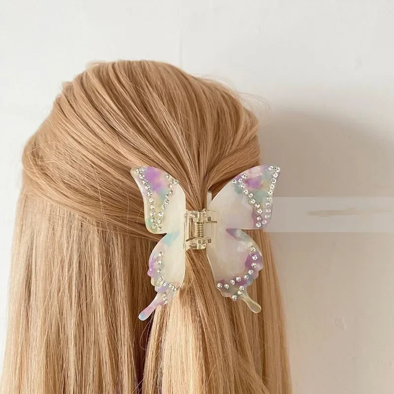 New Shiny Rhinestone Butterfly Hair Claw Acetate Colorful Fairy Grab Hair Clips Ins Claw Clip for Woman Girls Hair Accessories
New Shiny Rhinestone Butterfly Hair Claw Acetate Colorful Fairy Grab Hair Clips Ins Claw Clip for Woman Girls Hair Accessories