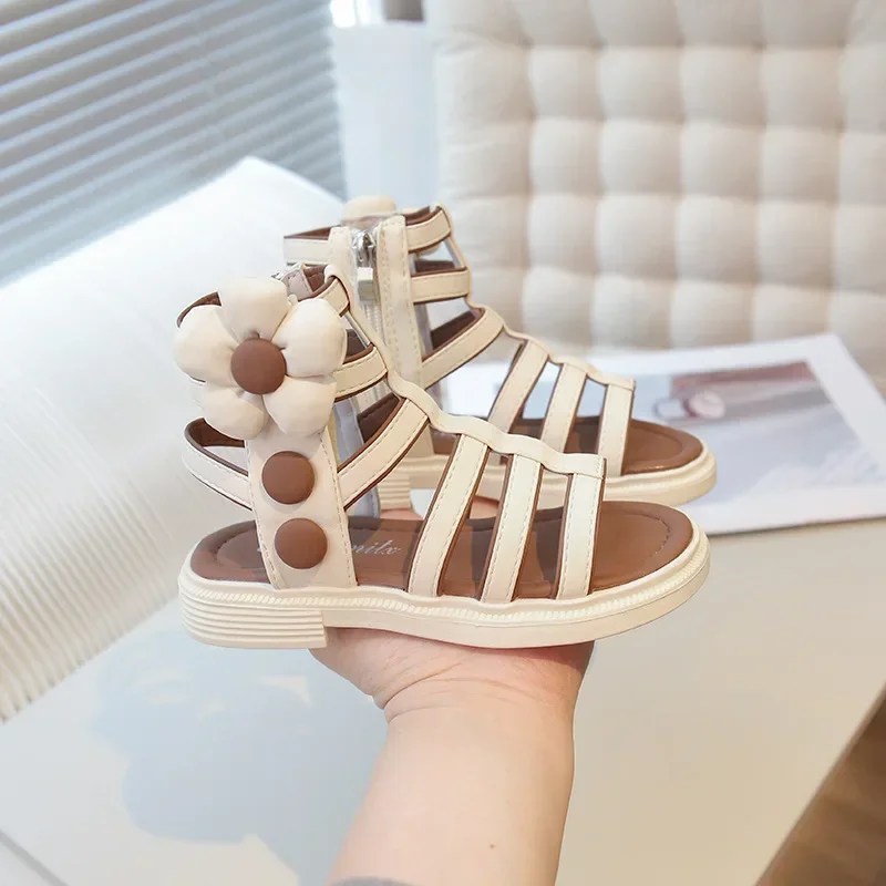 Girls Sandals Side Zipper Kids Roman Sandals Open Toes Soft Sole 2025 Summer New Children Beach Shoes Princess Flowers Sweet
Girls Sandals Side Zipper Kids Roman Sandals Open Toes Soft Sole 2025 Summer New Children Beach Shoes Princess Flowers Sweet
