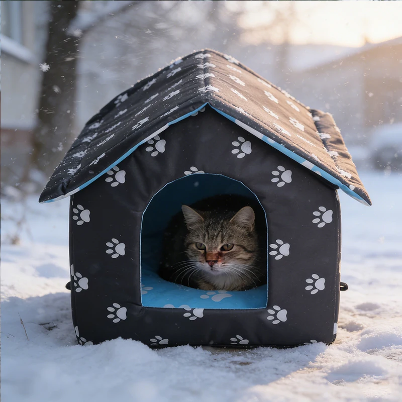 Cat House for Outdoor Winterproof Waterproof and Warm Foldable Pet Shelter for Cats with Removable Cushion for Stray Pets
Cat House for Outdoor Winterproof Waterproof and Warm Foldable Pet Shelter for Cats with Removable Cushion for Stray Pets