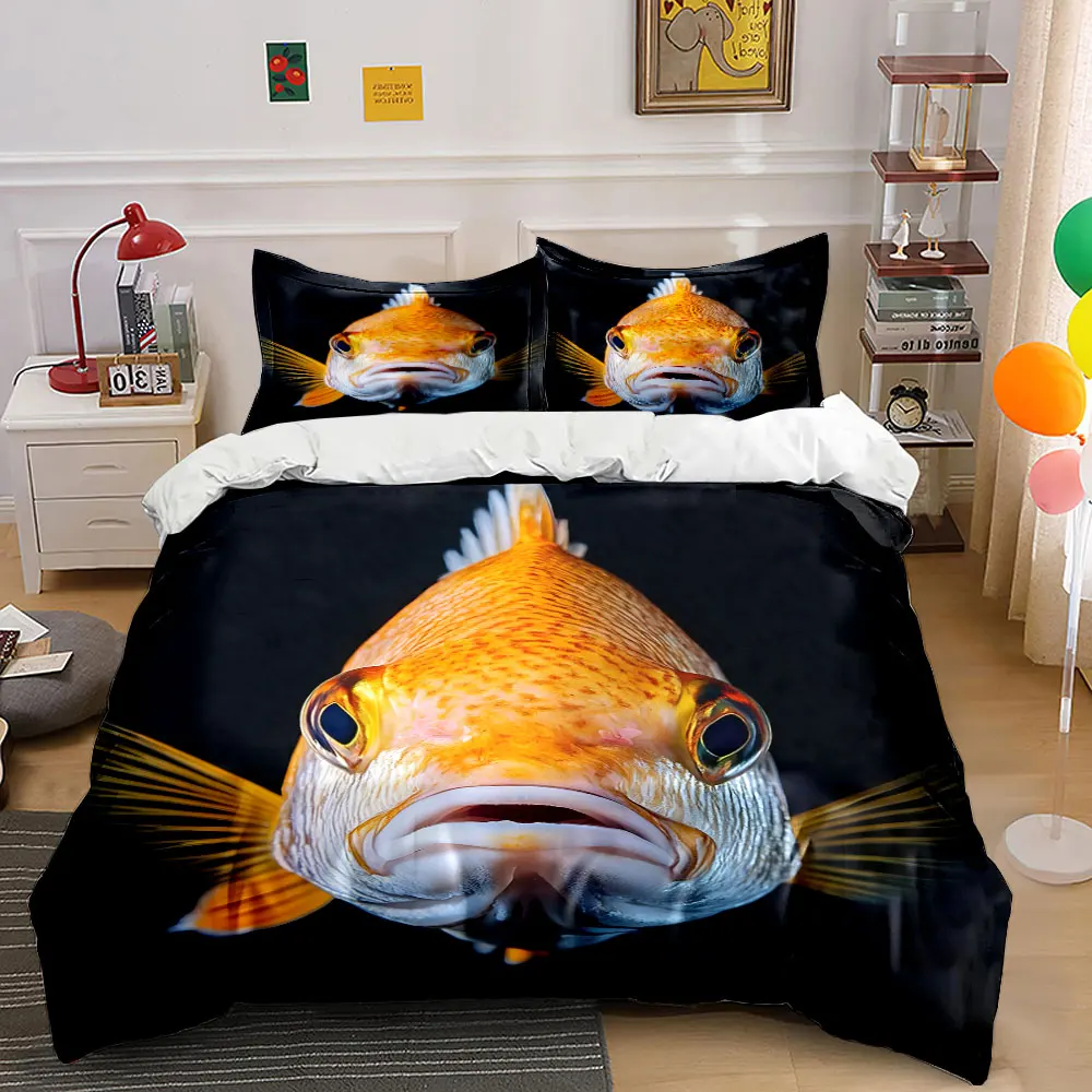 Close-up of golden fish Duvet Cover Set with 3D Printing Design Soft Polyester Bedding Set All-Season Comfort Machine Washable
Close-up of golden fish Duvet Cover Set with 3D Printing Design Soft Polyester Bedding Set All-Season Comfort Machine Washable