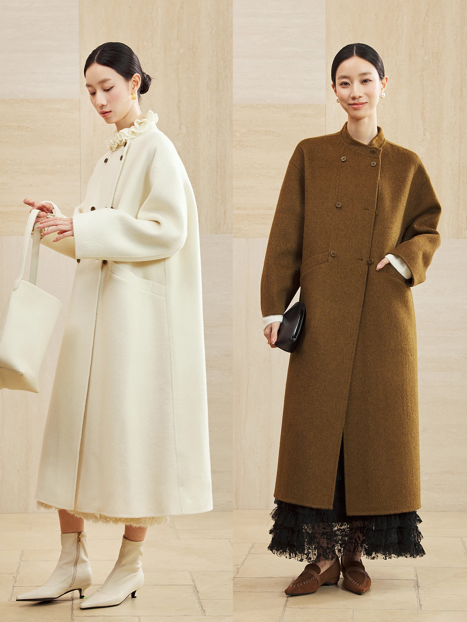 Классическое двубортное длинное двустороннее шерстяное пальто ручной работы из шерсти альпаки, элегантное приталенное пальто для молодых женщин
Классическое двубортное длинное двустороннее шерстяное пальто ручной работы из шерсти альпаки, элегантное приталенное пальто для молодых женщин