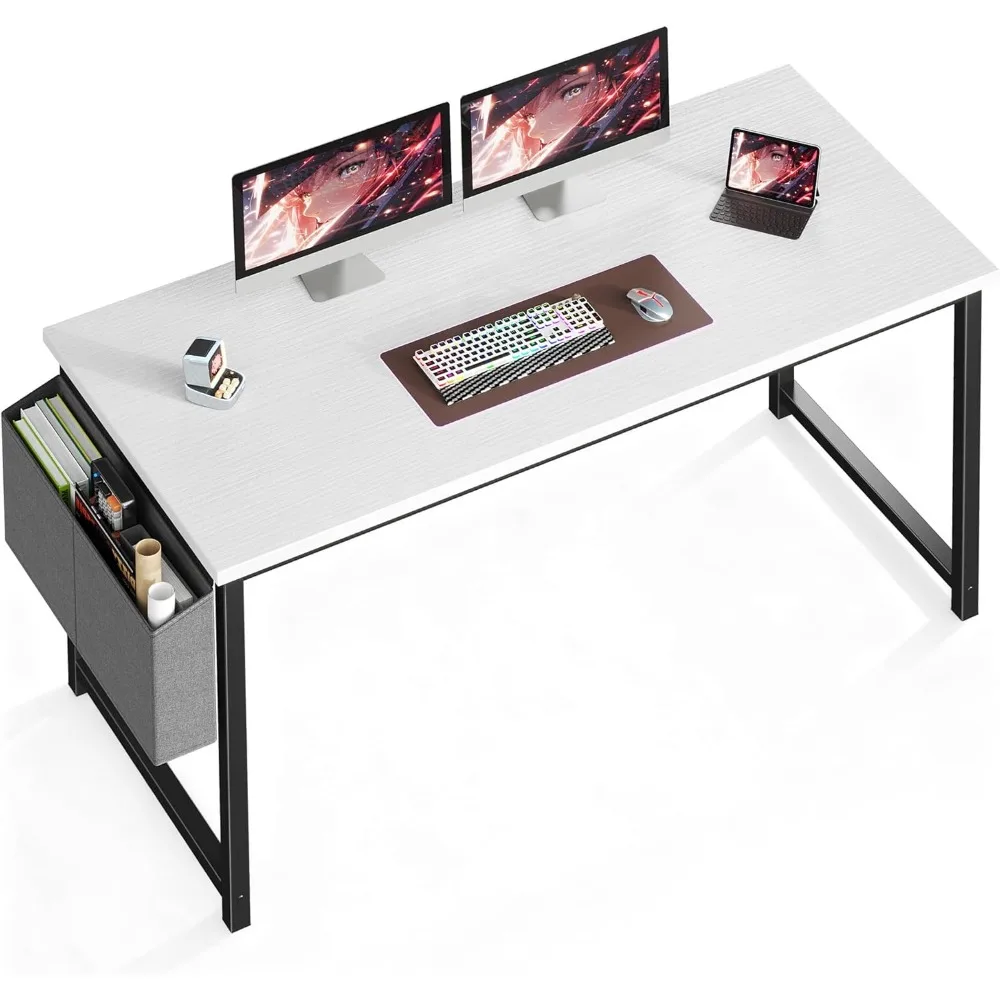 55-Inch Compact Computer Desk for Home Office, Gaming & Study with Side Storage Bag, White
55-Inch Compact Computer Desk for Home Office, Gaming & Study with Side Storage Bag, White