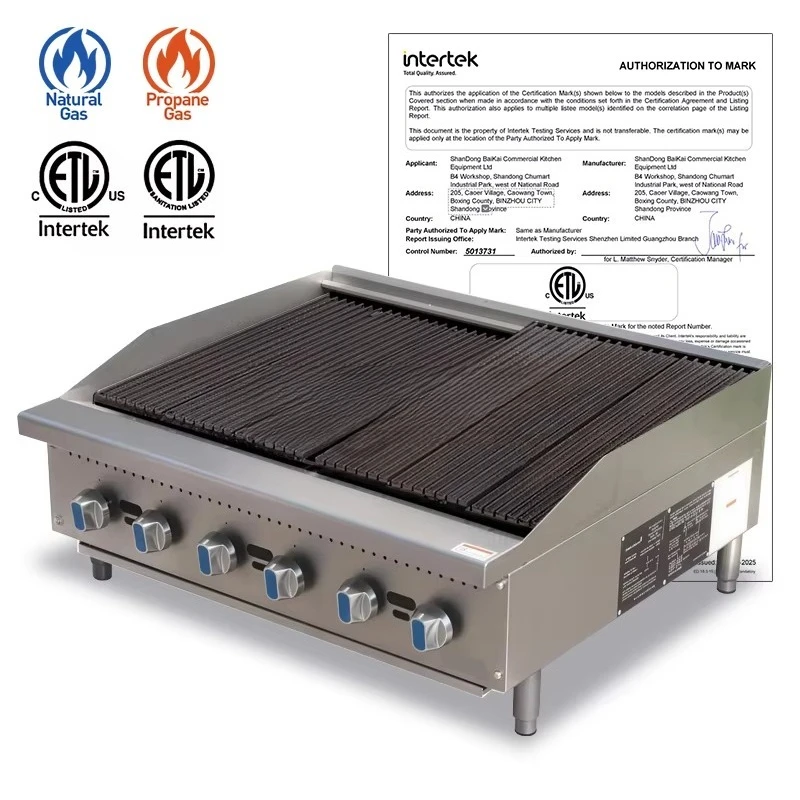 Commercial Heavy-Duty Gas Charbroiler American Style Barbecue Grill for Fast Food Restaurants and Outdoor BBQ Cooking
Commercial Heavy-Duty Gas Charbroiler American Style Barbecue Grill for Fast Food Restaurants and Outdoor BBQ Cooking