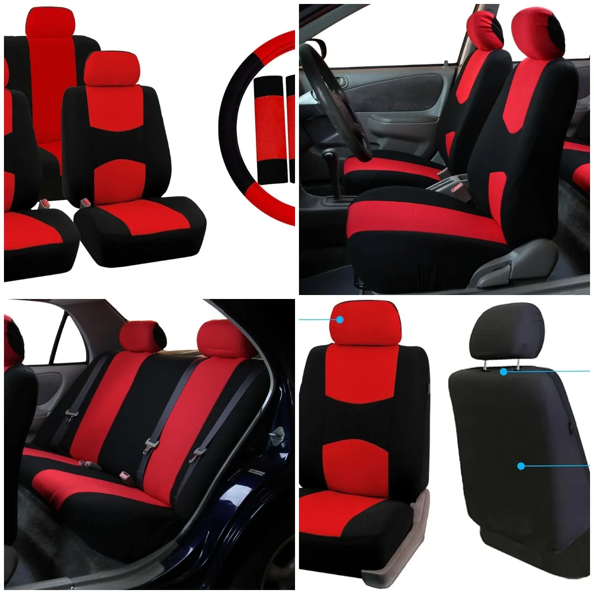 Красные чехлы на автомобильные сиденья, полный комплект, универсальный комплект с накладками на руль и ремни безопасности — внутренняя защита для автомобилей, грузовиков, внедорожников
Красные чехлы на автомобильные сиденья, полный комплект, универсальный комплект с накладками на руль и ремни безопасности — внутренняя защита для автомобилей, грузовиков, внедорожников