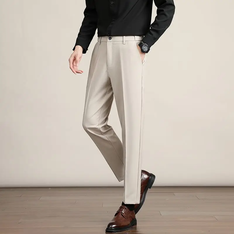 2026 Men Korean Baggy Stretch Pants Male Wear-resistant Business Work Trousers Chic Solid Color Straight Leg Suit Pants
2026 Men Korean Baggy Stretch Pants Male Wear-resistant Business Work Trousers Chic Solid Color Straight Leg Suit Pants