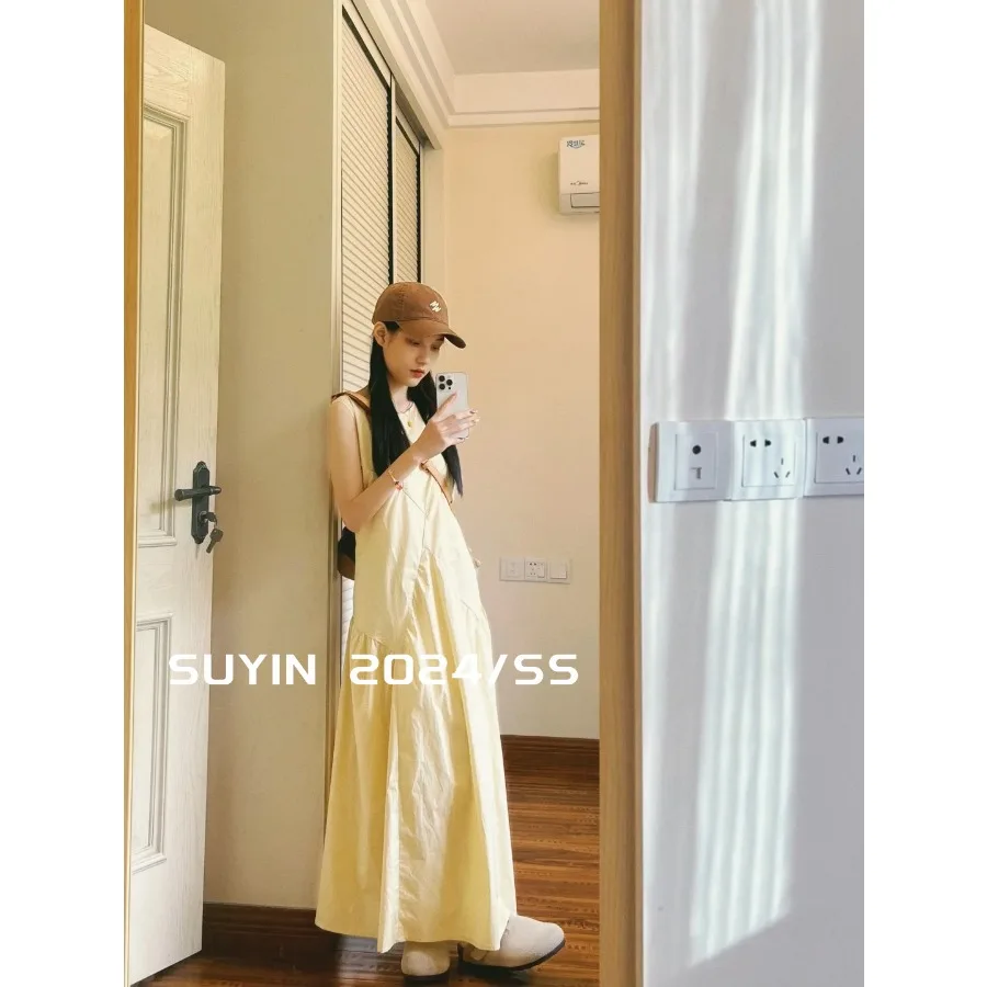 【New style】original practice + inner vest dress light yellow women's summer dopamine sweet age reduction a word
【New style】original practice + inner vest dress light yellow women's summer dopamine sweet age reduction a word