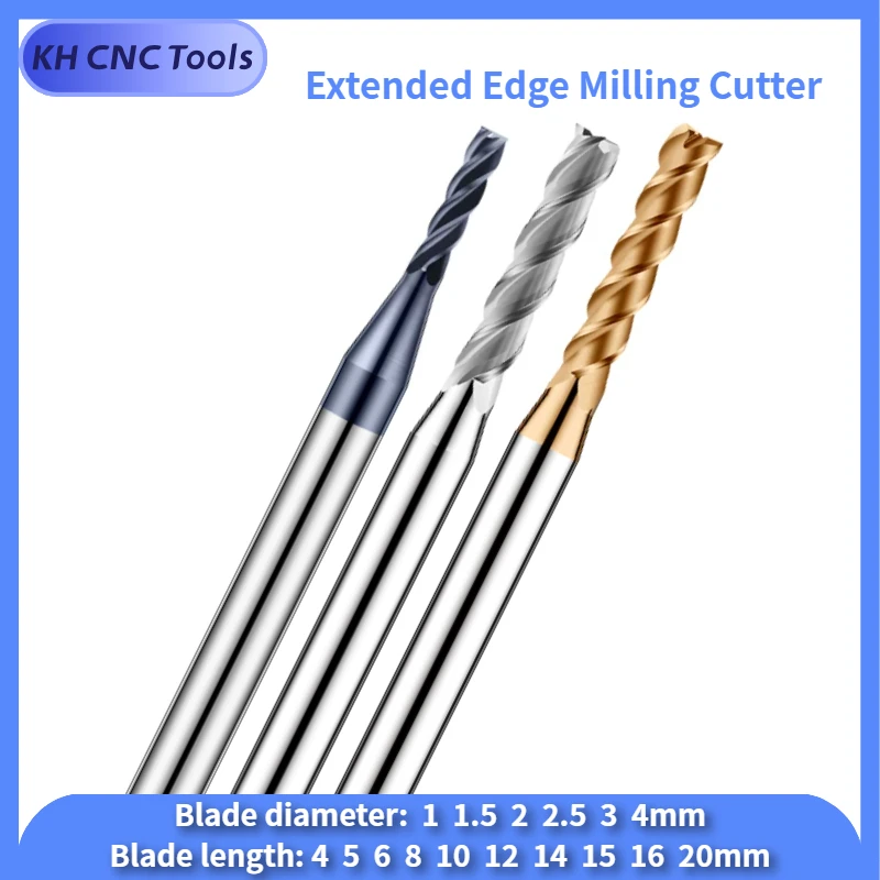 Carbide Extended Full Edge Milling Cutter Tungsten Steel Tools 1/2/2.5/3/4mm Blade Length 4/5/6/8/10/12/15/20mm Aluminum/Steel
Carbide Extended Full Edge Milling Cutter Tungsten Steel Tools 1/2/2.5/3/4mm Blade Length 4/5/6/8/10/12/15/20mm Aluminum/Steel