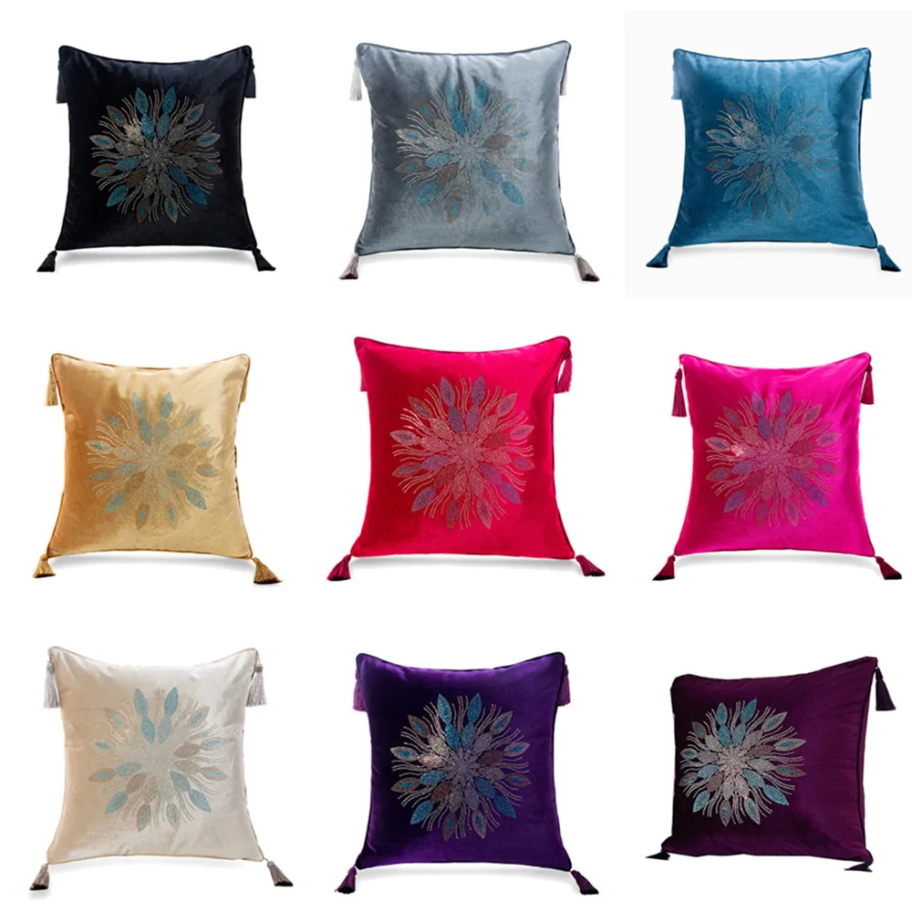 Luxury European Velvet Hot Drilling Flower Tassel Sofa Cushion Cover Home Hotel Decoration Bedroom Pillowcase
Luxury European Velvet Hot Drilling Flower Tassel Sofa Cushion Cover Home Hotel Decoration Bedroom Pillowcase