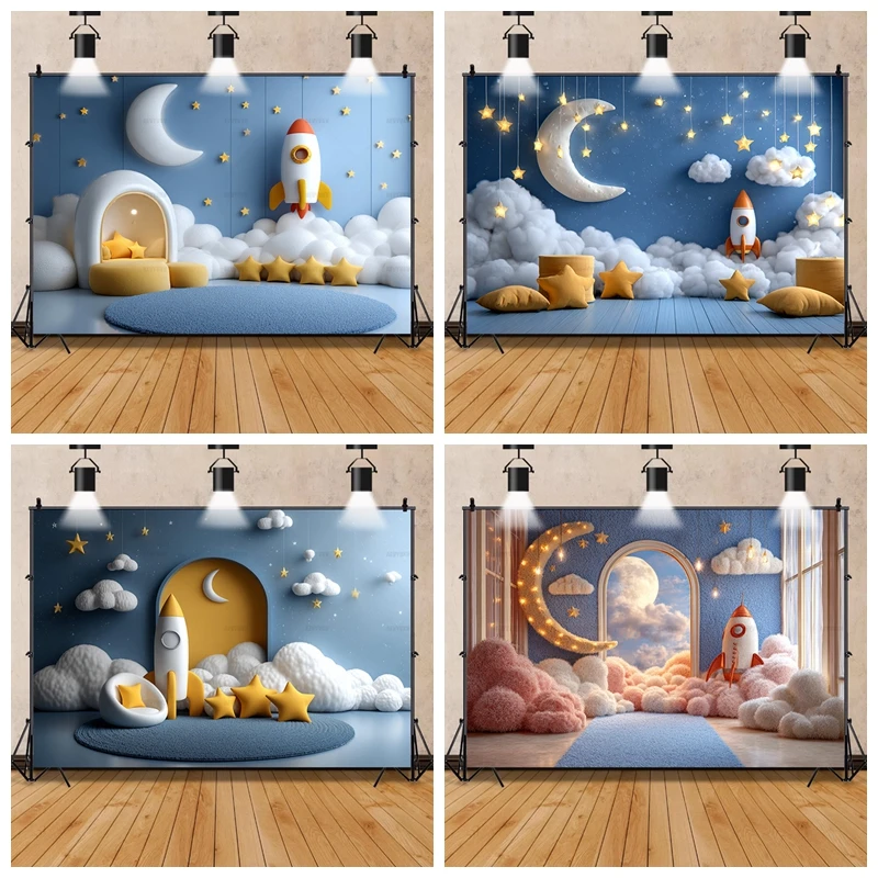 Outer Space Balloons Backdrop Room Decoration Star Astronaut Spaceship Planet Baby Boy Girl 1st Birthday Portrait Background
Outer Space Balloons Backdrop Room Decoration Star Astronaut Spaceship Planet Baby Boy Girl 1st Birthday Portrait Background