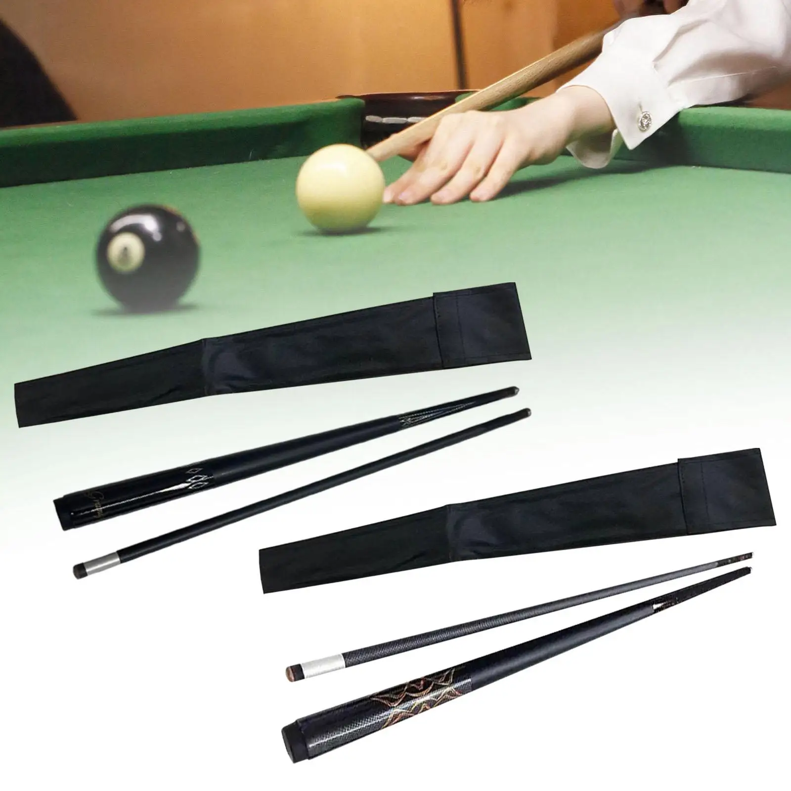Pool Cue 1/2 Split Snooker Cue with Storage Bag 58" Billiard Cue Pool Stick for Men Women Training Practice Competition Game
Pool Cue 1/2 Split Snooker Cue with Storage Bag 58" Billiard Cue Pool Stick for Men Women Training Practice Competition Game