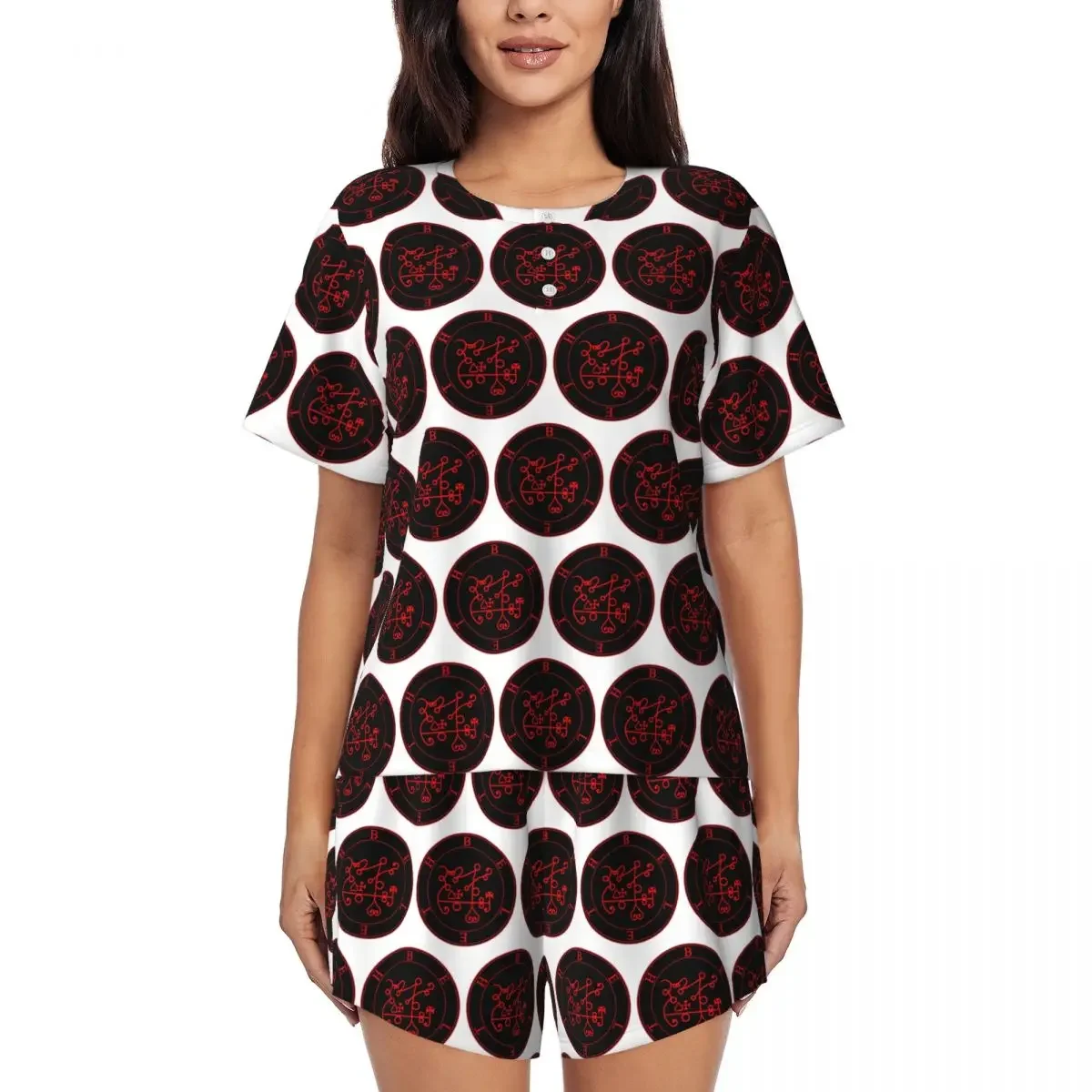 Beleth - Goetia (red) Round Neck Short Sleeves Nightdress for Sleeping Sleepshirts Women Soft Pajama Set Short Pants
Beleth - Goetia (red) Round Neck Short Sleeves Nightdress for Sleeping Sleepshirts Women Soft Pajama Set Short Pants