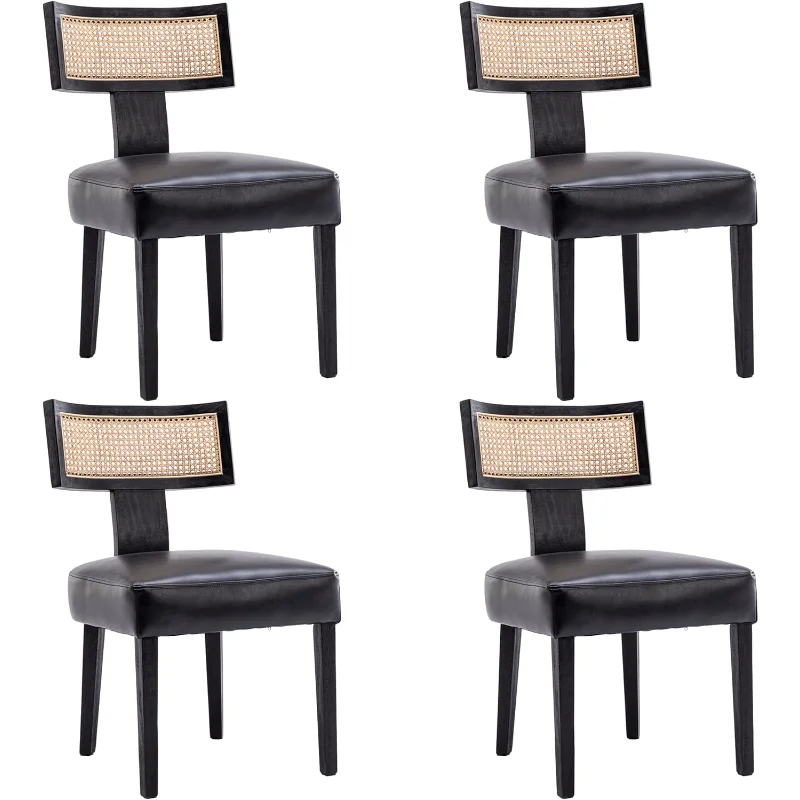 Wahson Set of 4 Cane Back Farmhouse Kitchen & Dining Room Chairs, Retro Faux Leather Upholstered Dining Chair
Wahson Set of 4 Cane Back Farmhouse Kitchen & Dining Room Chairs, Retro Faux Leather Upholstered Dining Chair