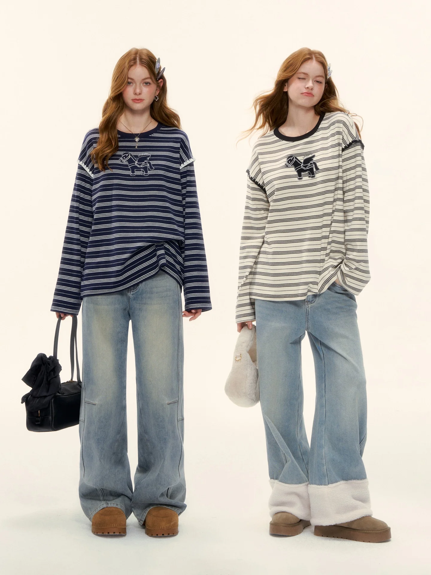 Casual Long Sleeve round Neck T-Shirt AsGony Angel Stripe Color Block Loose Fit Ladies Fashion Winter Collection
Casual Long Sleeve round Neck T-Shirt AsGony Angel Stripe Color Block Loose Fit Ladies Fashion Winter Collection