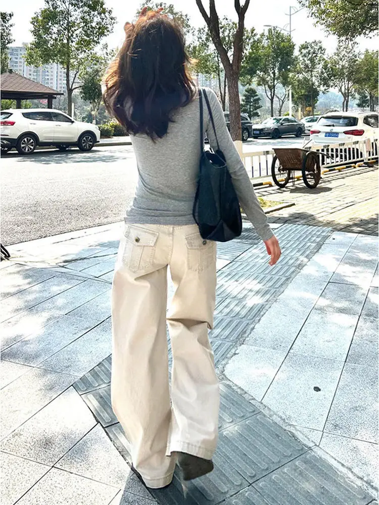 American Style Vintage Light Tawny Wide Leg Jeans Women's Summer Low Waist Loose Slimming Floor-Length Straight Leg Pants
American Style Vintage Light Tawny Wide Leg Jeans Women's Summer Low Waist Loose Slimming Floor-Length Straight Leg Pants
