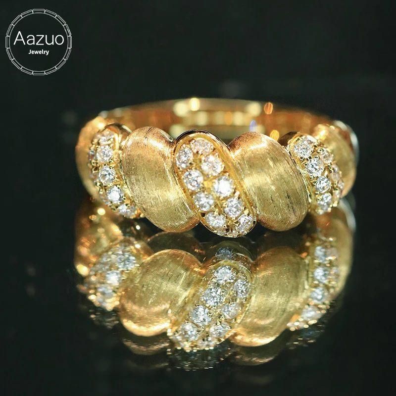 Aazuo Fine Jewely Real 18K Yellow Gold Natrual Diamonds Vintage Style Fried Dough Twist Rings Gift For Woman Birthday Party
Aazuo Fine Jewely Real 18K Yellow Gold Natrual Diamonds Vintage Style Fried Dough Twist Rings Gift For Woman Birthday Party