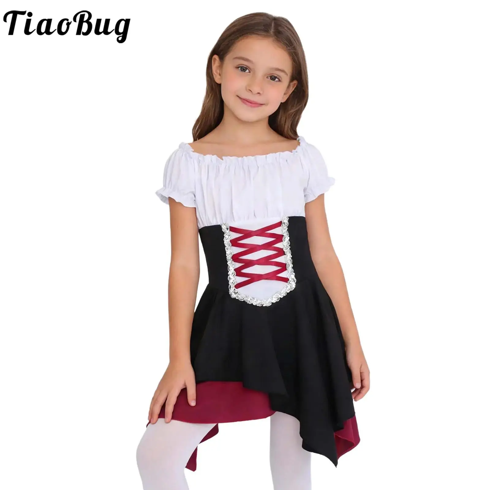 Girls Medieval Renaissance Princess Dress Halloween Cosplay Dance Ballet Costume Short Sleeve Ribbon Decor Zipper Ruffled Dress
Girls Medieval Renaissance Princess Dress Halloween Cosplay Dance Ballet Costume Short Sleeve Ribbon Decor Zipper Ruffled Dress