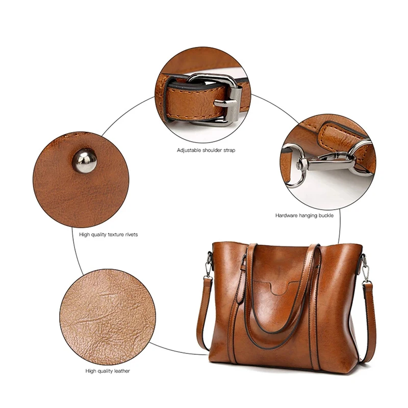 Women's bag Shoulder Bags Oil Wax Leather Handbag Crossbody Bag High Quality Vintage Satchels Women Bags Designer Luxury Bag
Women's bag Shoulder Bags Oil Wax Leather Handbag Crossbody Bag High Quality Vintage Satchels Women Bags Designer Luxury Bag