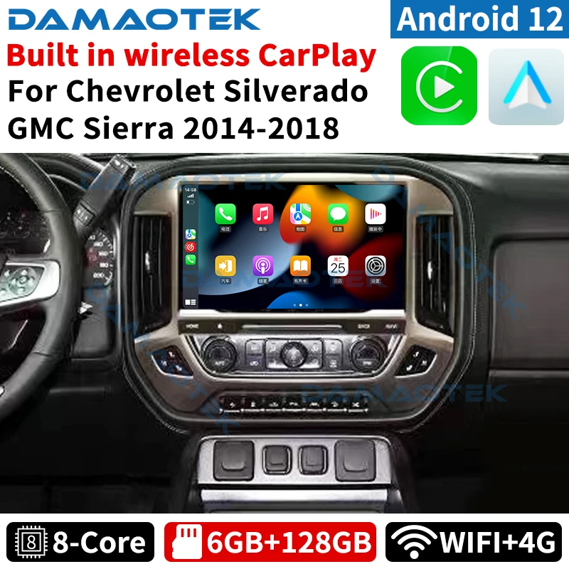 Автомобильная Мультимедийная система Damaotek, Android 12,0, 13,3 дюйма, Tesla, для Chevrolet GMC, Sierra Silverado 2014-2018, беспроводной Carplay
Автомобильная Мультимедийная система Damaotek, Android 12,0, 13,3 дюйма, Tesla, для Chevrolet GMC, Sierra Silverado 2014-2018, беспроводной Carplay