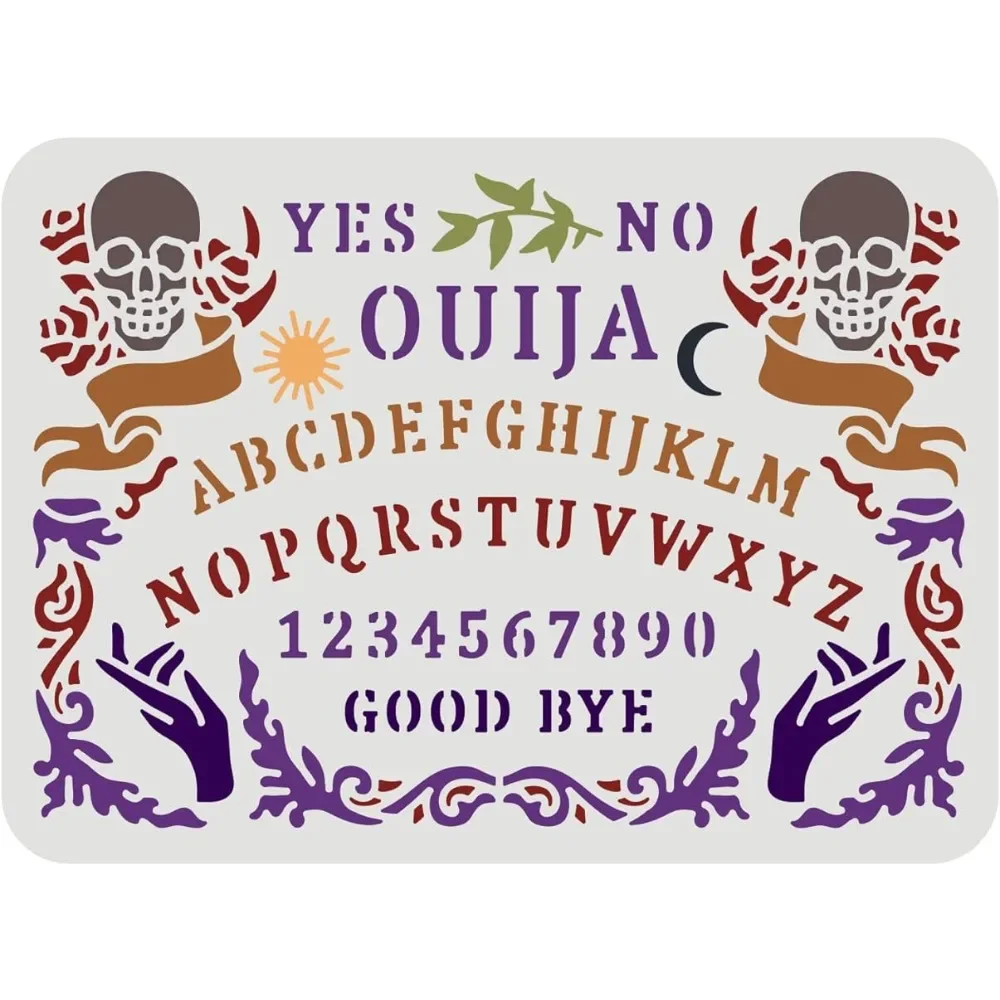 Трафарет Ouija для доски 11,7x8,3 дюймов, многоразовый астрологический трафарет для гадания-да или нет, шаблон для цифр алфавита
Трафарет Ouija для доски 11,7x8,3 дюймов, многоразовый астрологический трафарет для гадания-да или нет, шаблон для цифр алфавита