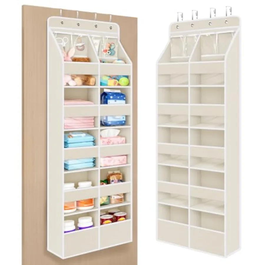 6-Shelf Over Door Hanging Organizer Fabric Door Storage with 10 Large Pockets and 4 Small PVC Pockets Closet Cabinet Wall Mount
6-Shelf Over Door Hanging Organizer Fabric Door Storage with 10 Large Pockets and 4 Small PVC Pockets Closet Cabinet Wall Mount