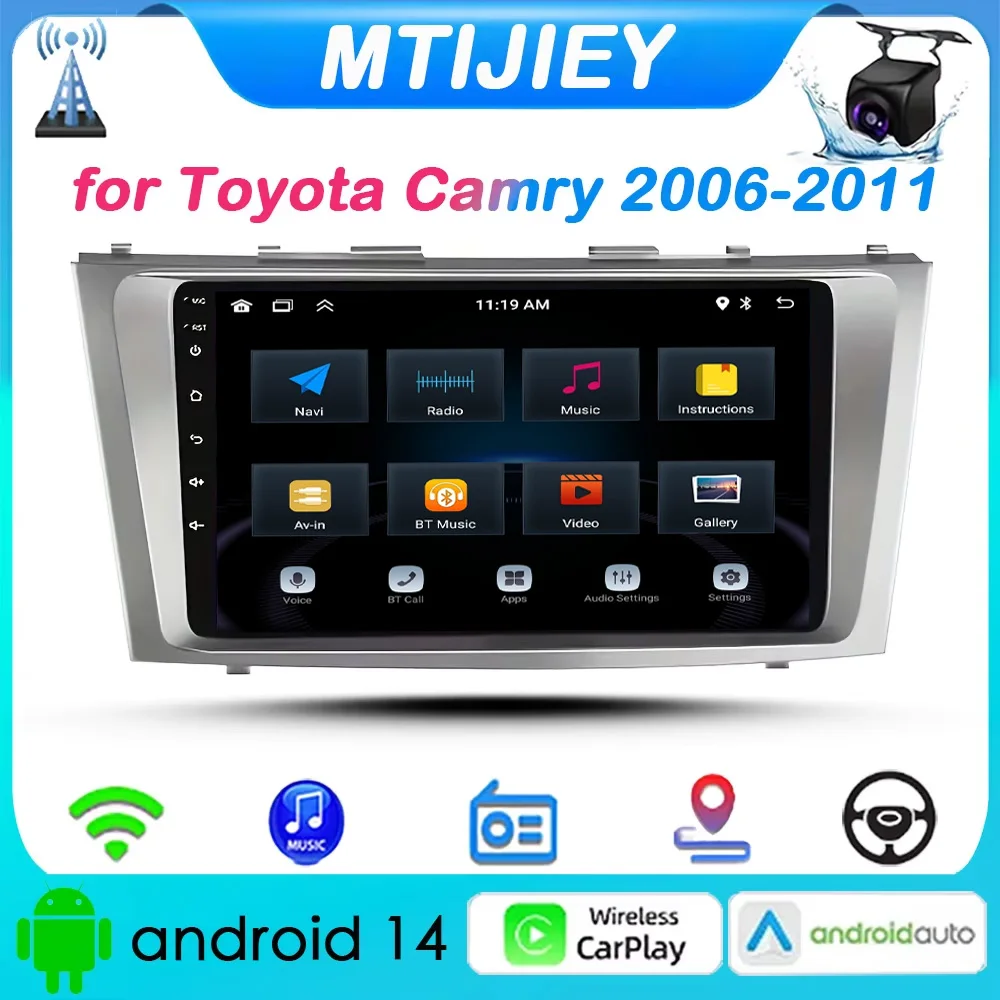 Android 14 2din 9" Carplay Car Radio Multimedia Video Player For Toyota Camry 7 XV 40 50 2006-2011 Navigation GPS Head Unit
Android 14 2din 9" Carplay Car Radio Multimedia Video Player For Toyota Camry 7 XV 40 50 2006-2011 Navigation GPS Head Unit