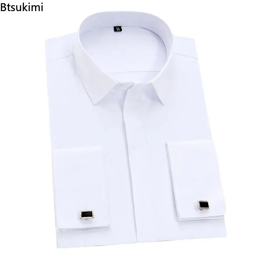 New Men's Classic French Cuff Dress Shirts Long Sleeve Tuxedo Male Shirt with Cufflinks Formal Party Wedding Men Formal Shirts
New Men's Classic French Cuff Dress Shirts Long Sleeve Tuxedo Male Shirt with Cufflinks Formal Party Wedding Men Formal Shirts