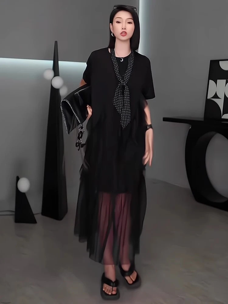 XITAO Mesh Patchwork Short Sleeve Dress A-line Solid Color Personality Pullover Edible Tree Fungus Summer Female Dress ZMY1372
XITAO Mesh Patchwork Short Sleeve Dress A-line Solid Color Personality Pullover Edible Tree Fungus Summer Female Dress ZMY1372