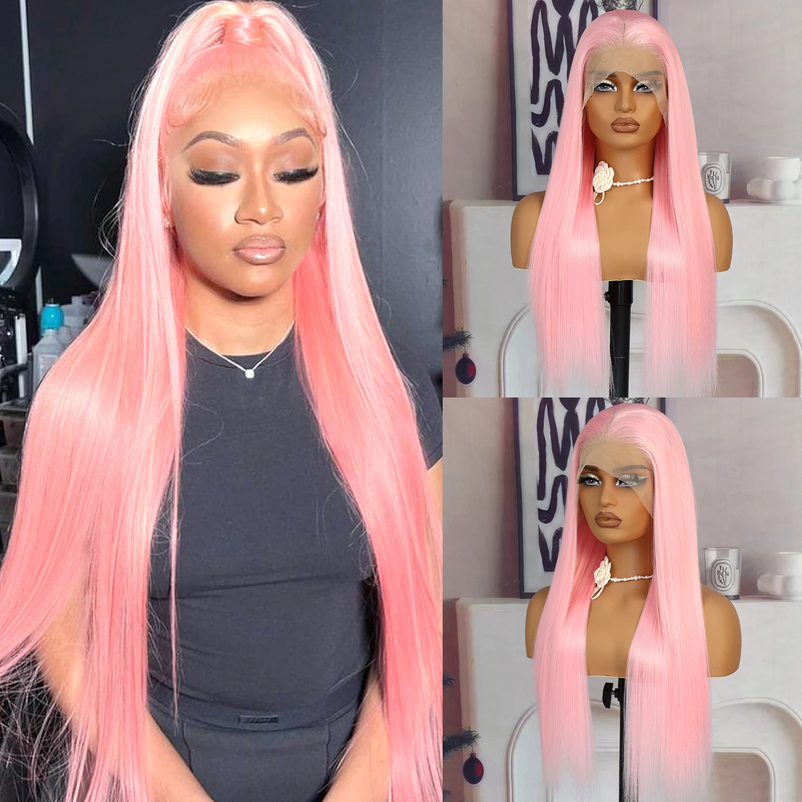 Aubree 13*6 Lace Front Synthetic Wigs 28 inches Long Straight Lace Frontal Pre Plucked Natural Look Glueless Breathable
Aubree 13*6 Lace Front Synthetic Wigs 28 inches Long Straight Lace Frontal Pre Plucked Natural Look Glueless Breathable