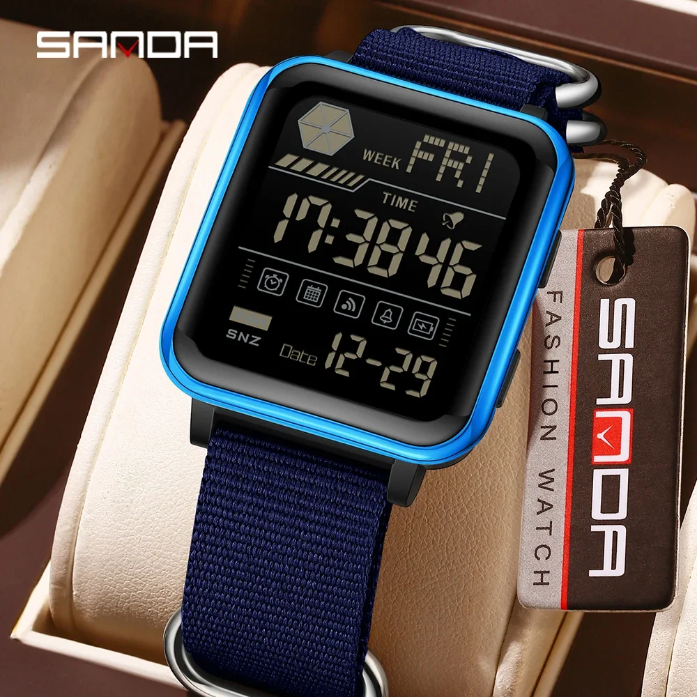 SANDA Youth Sports Electronic Watch for Men and Women 5ATM Waterproof Multi functional Ultra thin Couple Watch Nylon Strap
SANDA Youth Sports Electronic Watch for Men and Women 5ATM Waterproof Multi functional Ultra thin Couple Watch Nylon Strap