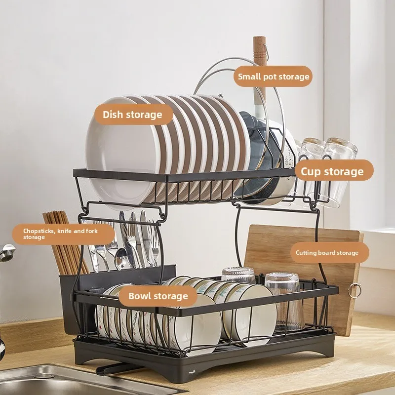 Detachable Kitchen Dish Drainer Rack - Countertop, Stores Bowls, Plates, Cups & Cutlery, Water-draining for Home
Detachable Kitchen Dish Drainer Rack - Countertop, Stores Bowls, Plates, Cups & Cutlery, Water-draining for Home