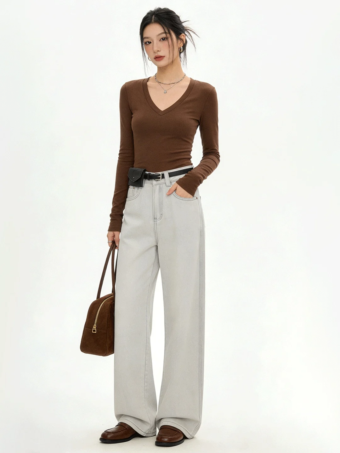 High Waist Soft Denim Wide Leg Pants Straight Cut Loose Fit Good Fit Drapey Long Trousers Korean Sle Pure Color Spring New
High Waist Soft Denim Wide Leg Pants Straight Cut Loose Fit Good Fit Drapey Long Trousers Korean Sle Pure Color Spring New