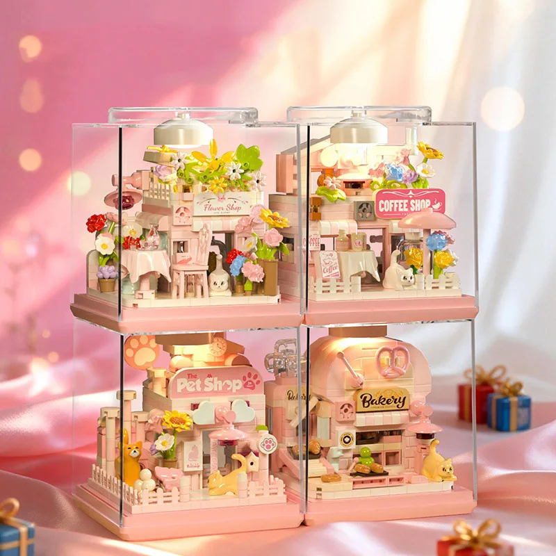 Cat Panda Street View Building Blocks Cartoon City Streetscape Cat Cafe Model Panda Room Bricks 3D DIY Toy For Kid Gift
Cat Panda Street View Building Blocks Cartoon City Streetscape Cat Cafe Model Panda Room Bricks 3D DIY Toy For Kid Gift