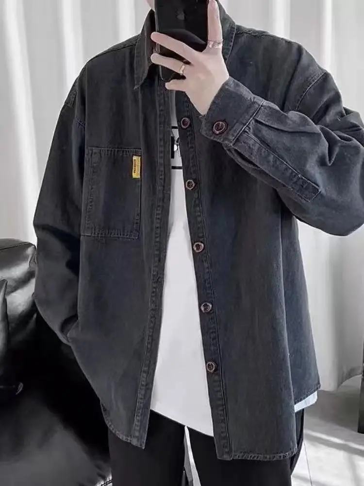 Loose Fit Casual Men's Denim irt Long Sve Spring Autumn Sle Classic American Retro High End Neutral Trendy Coat
Loose Fit Casual Men's Denim irt Long Sve Spring Autumn Sle Classic American Retro High End Neutral Trendy Coat
