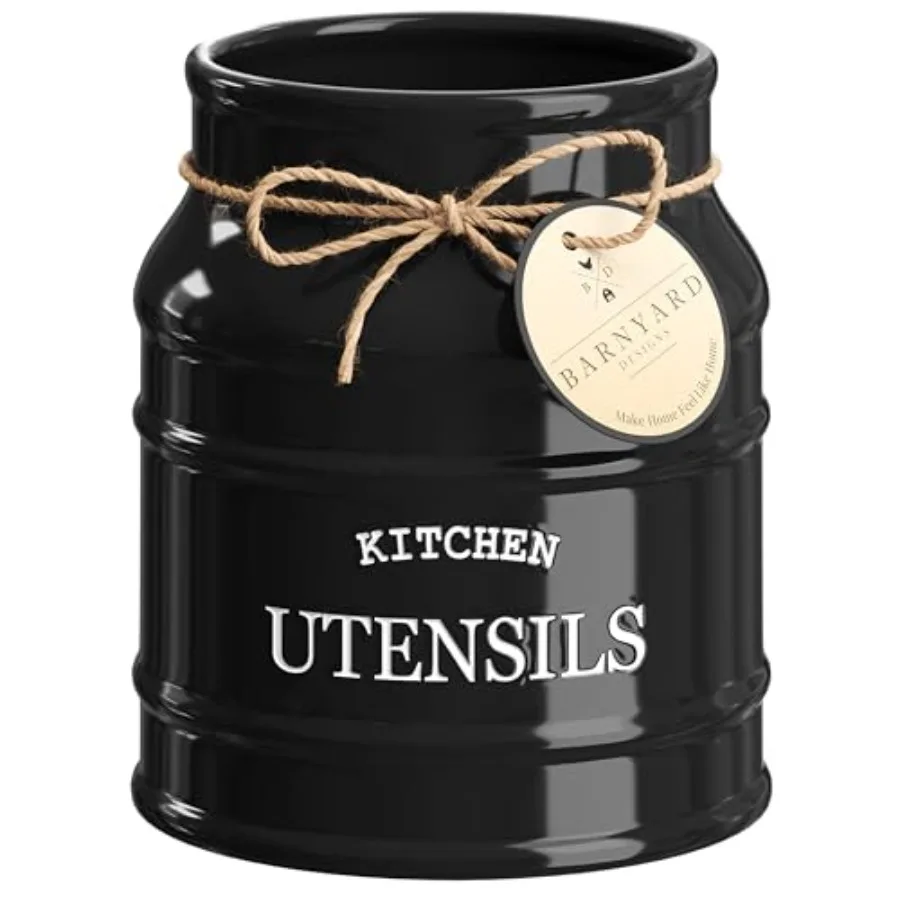 Ceramic Farmhouse Utensil Holder for Kitchen Counter, Large Rustic Utensil Crock, Countertop Cooking Tool Spatula Organizer, 6.
Ceramic Farmhouse Utensil Holder for Kitchen Counter, Large Rustic Utensil Crock, Countertop Cooking Tool Spatula Organizer, 6.
