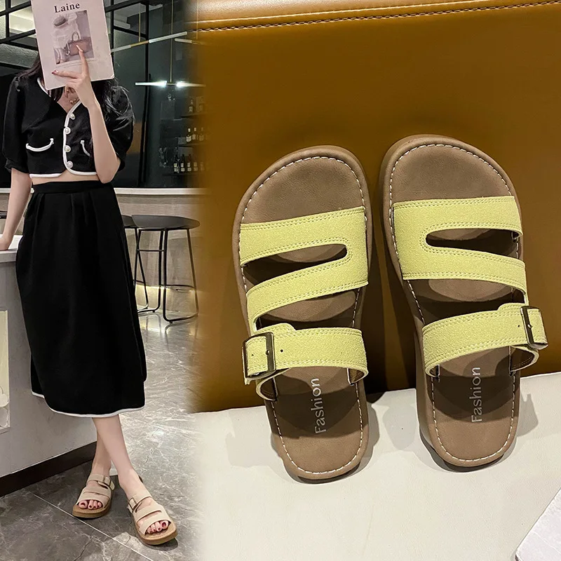 2025 Shoes Women's Flat Outdoor Beach Casual Slippers Thick Sole Leather Cork Sole Sandals and Slippers Fashion Shoes Woman
2025 Shoes Women's Flat Outdoor Beach Casual Slippers Thick Sole Leather Cork Sole Sandals and Slippers Fashion Shoes Woman