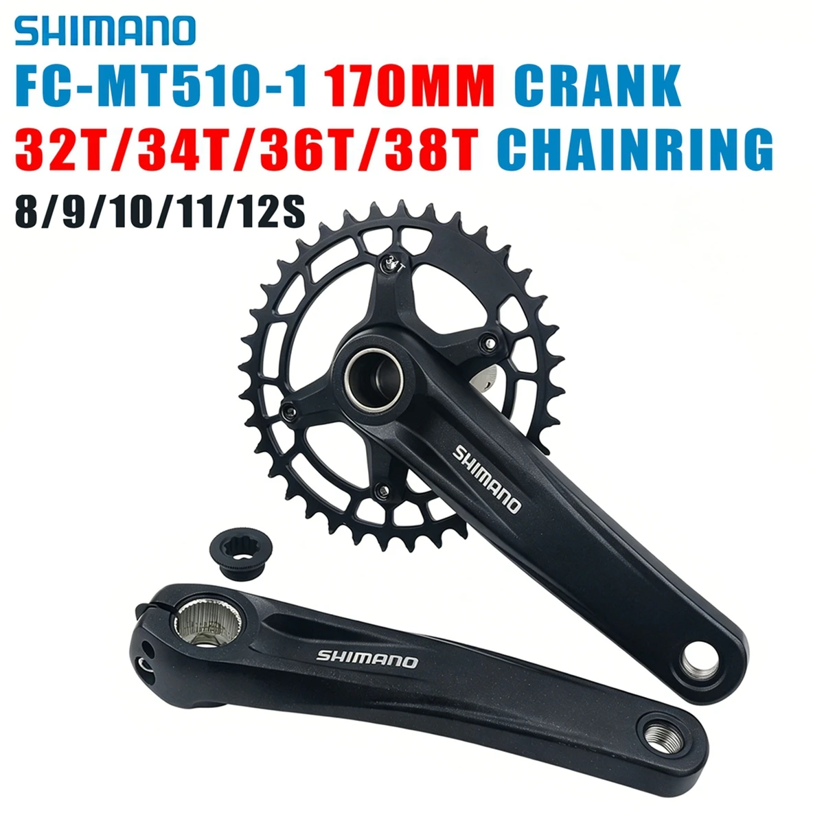 Shimano MTB Crankset MT510-1 Mountain Bicycle Sprocket 170mm 32T 34T 36T 38T Bike Chainring 9 10 11 12 Speed Crank Cycling Part
Shimano MTB Crankset MT510-1 Mountain Bicycle Sprocket 170mm 32T 34T 36T 38T Bike Chainring 9 10 11 12 Speed Crank Cycling Part