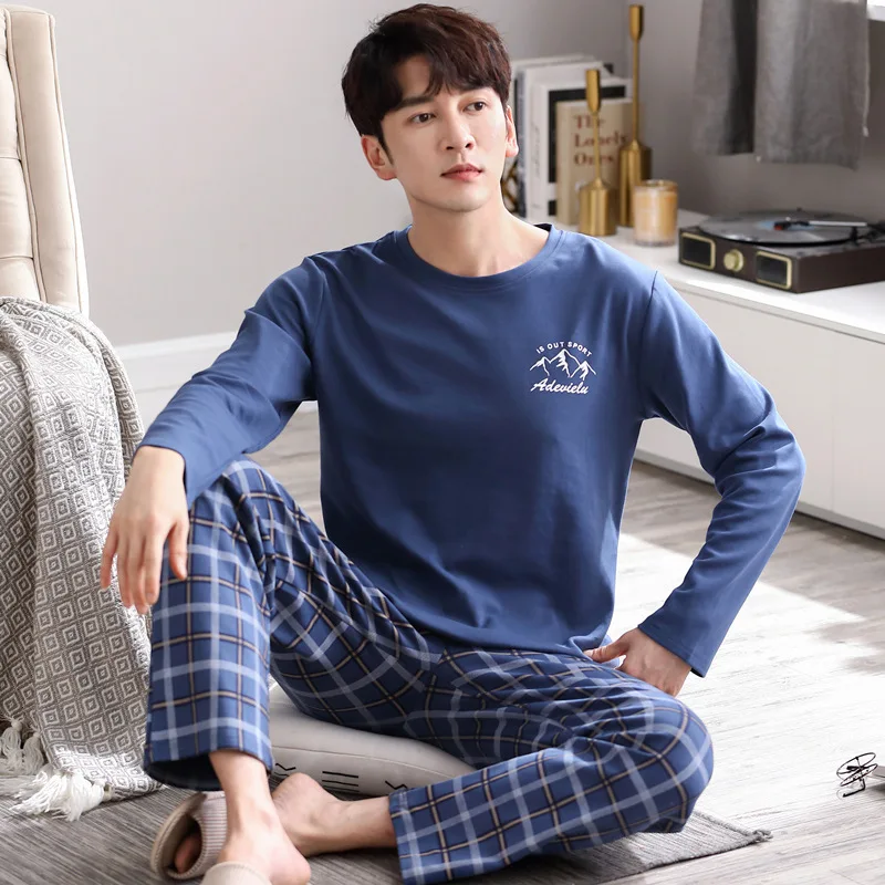 Spring and Autumn New Men's Pajamas Homewear Suit Men's Cotton Long-Sleeved Loose Fall and Winter Leisure Pajamas Homewear Suit
Spring and Autumn New Men's Pajamas Homewear Suit Men's Cotton Long-Sleeved Loose Fall and Winter Leisure Pajamas Homewear Suit