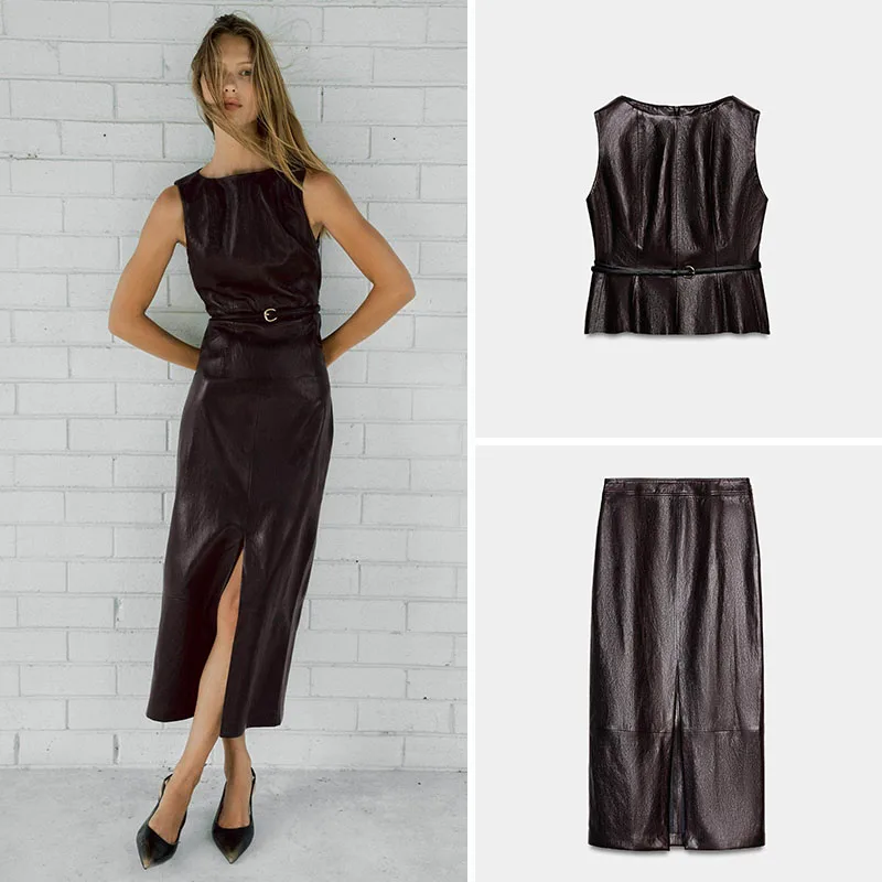 Spring New Arrival Women's Leather Effect Midi Skirt Faionable Top Bot Set Ethnic Sle Stage Costume for Young Women
Spring New Arrival Women's Leather Effect Midi Skirt Faionable Top Bot Set Ethnic Sle Stage Costume for Young Women