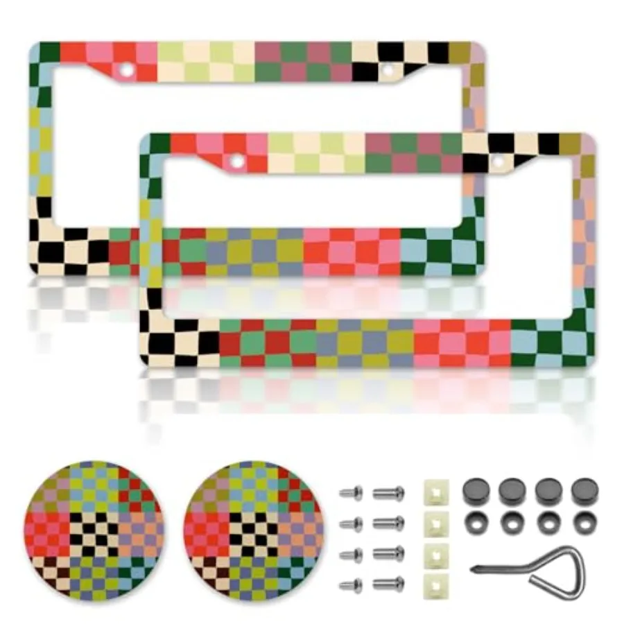 Checkered License Plate Frames Checkered Car Accessories for Women Cute License Plate Holder Aluminum License Plate Frame Fits
Checkered License Plate Frames Checkered Car Accessories for Women Cute License Plate Holder Aluminum License Plate Frame Fits
