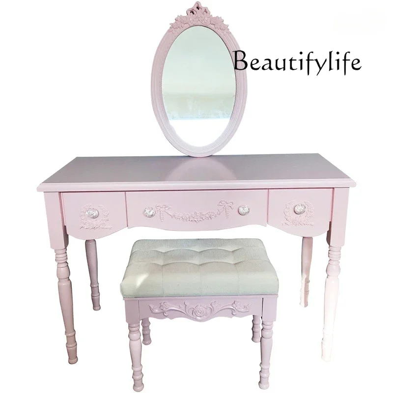 Girls Wood Modern Vanity Table Storage Mirror Drawers Luxury Bedroom Dressers Space Saving Penteadeira Quarto Furniture
Girls Wood Modern Vanity Table Storage Mirror Drawers Luxury Bedroom Dressers Space Saving Penteadeira Quarto Furniture