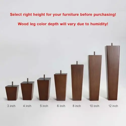 8-Inch Square Solid Wood Furniture Legs In Mid-Century Brown For Sofa, Bed, Cabinet, Bench – Set Of Four
8-Inch Square Solid Wood Furniture Legs In Mid-Century Brown For Sofa, Bed, Cabinet, Bench – Set Of Four