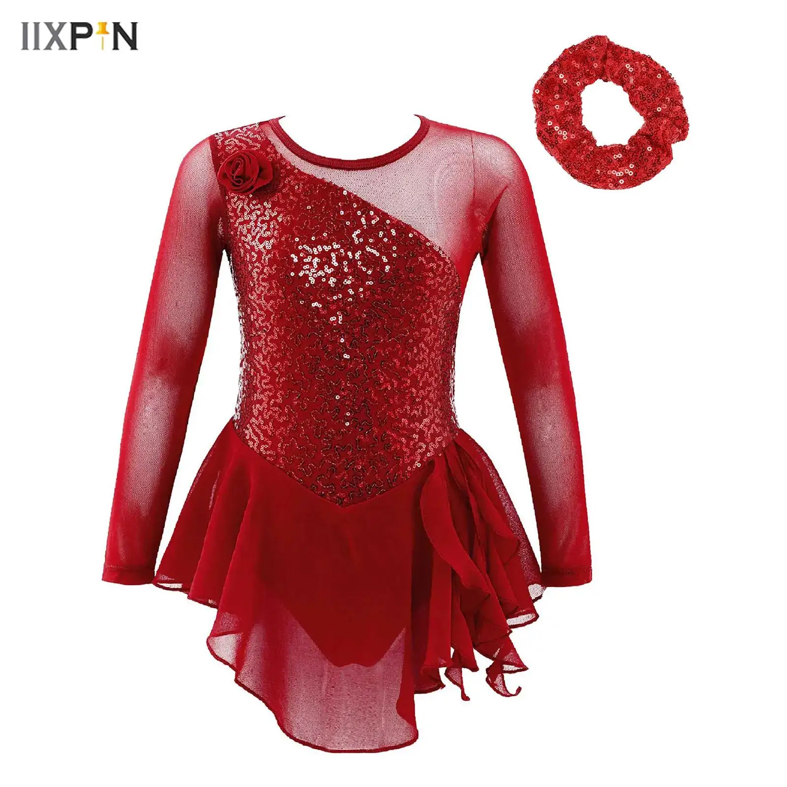 Kids Girls Gymnastics Figure Skating Dresses Long Sleeve Shiny Sequins Flower Decor Mesh Hollow Back Ballet Dance Leotard Dress
Kids Girls Gymnastics Figure Skating Dresses Long Sleeve Shiny Sequins Flower Decor Mesh Hollow Back Ballet Dance Leotard Dress