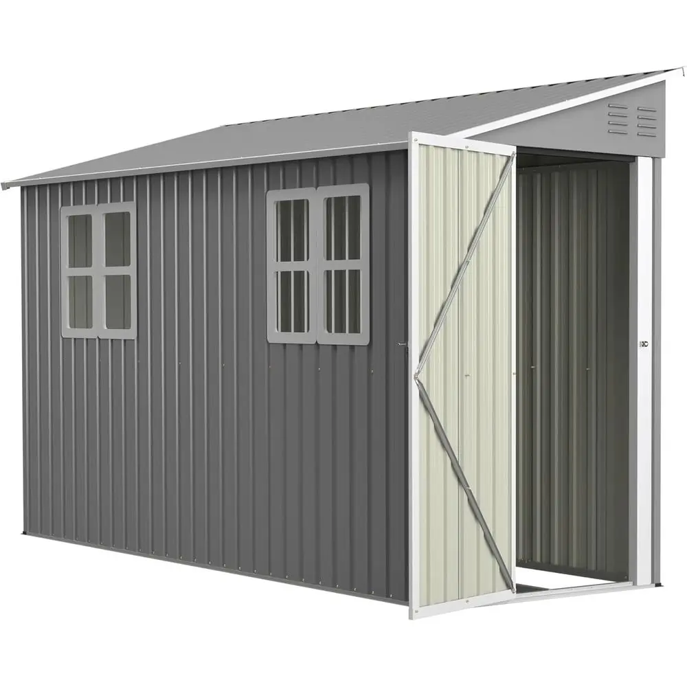 Gray 4x10ft Waterproof Outdoor Storage Shed with Floor and Windows
Gray 4x10ft Waterproof Outdoor Storage Shed with Floor and Windows