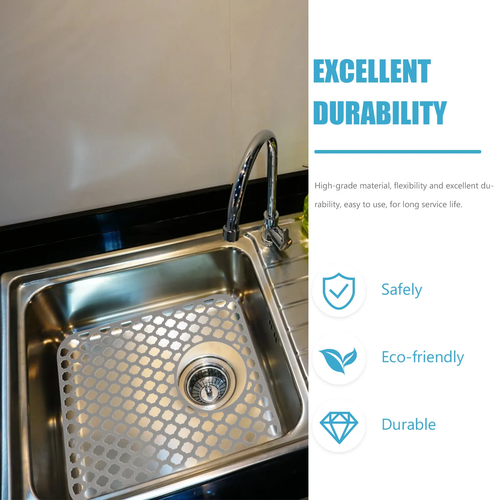 Силиконовый коврик для кухонной раковины, нескользящий, с дренажными отверстиями, защита от скольжения, подставка для посуды, фильтр для столешницы
Силиконовый коврик для кухонной раковины, нескользящий, с дренажными отверстиями, защита от скольжения, подставка для посуды, фильтр для столешницы