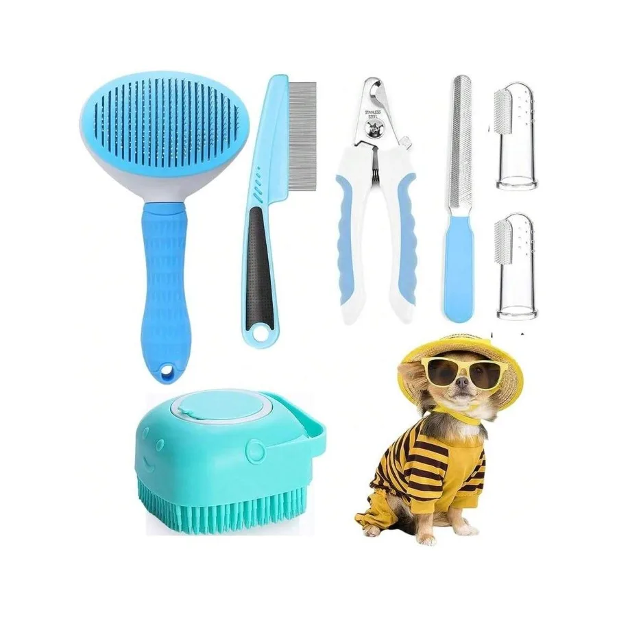 【New Arrival】7Pcs Pet Grooming Kit, Self-Cleaning Slicker Brush, Nail Clippers, Bath Brush, Comb, Nail File & Toothbrushes for Dogs & Cats
【New Arrival】7Pcs Pet Grooming Kit, Self-Cleaning Slicker Brush, Nail Clippers, Bath Brush, Comb, Nail File & Toothbrushes for Dogs & Cats