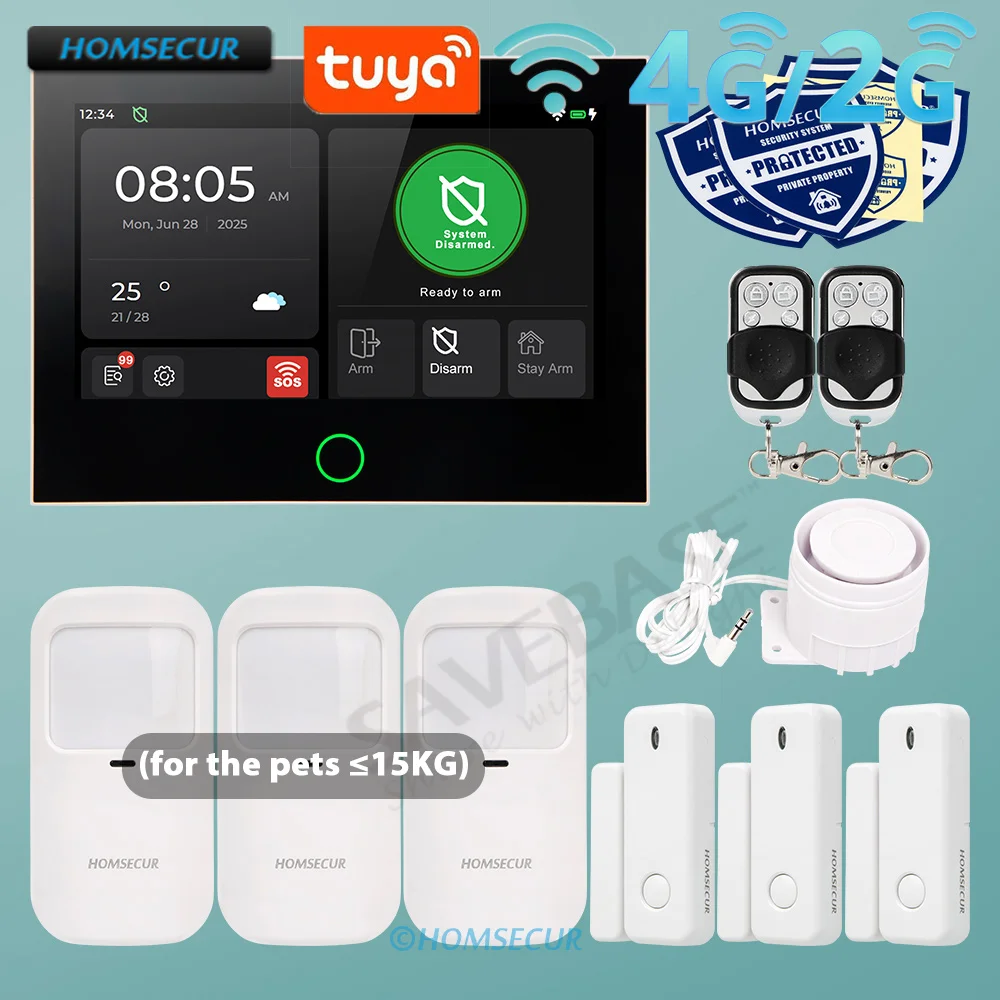 Tuya Smart APP 7" WIFI 4G 2G SMS Autodial Burglar Intruder Security Alarm Backup Battery 433MHz Pet-Immune PIR Door Sensor Siren
Tuya Smart APP 7" WIFI 4G 2G SMS Autodial Burglar Intruder Security Alarm Backup Battery 433MHz Pet-Immune PIR Door Sensor Siren